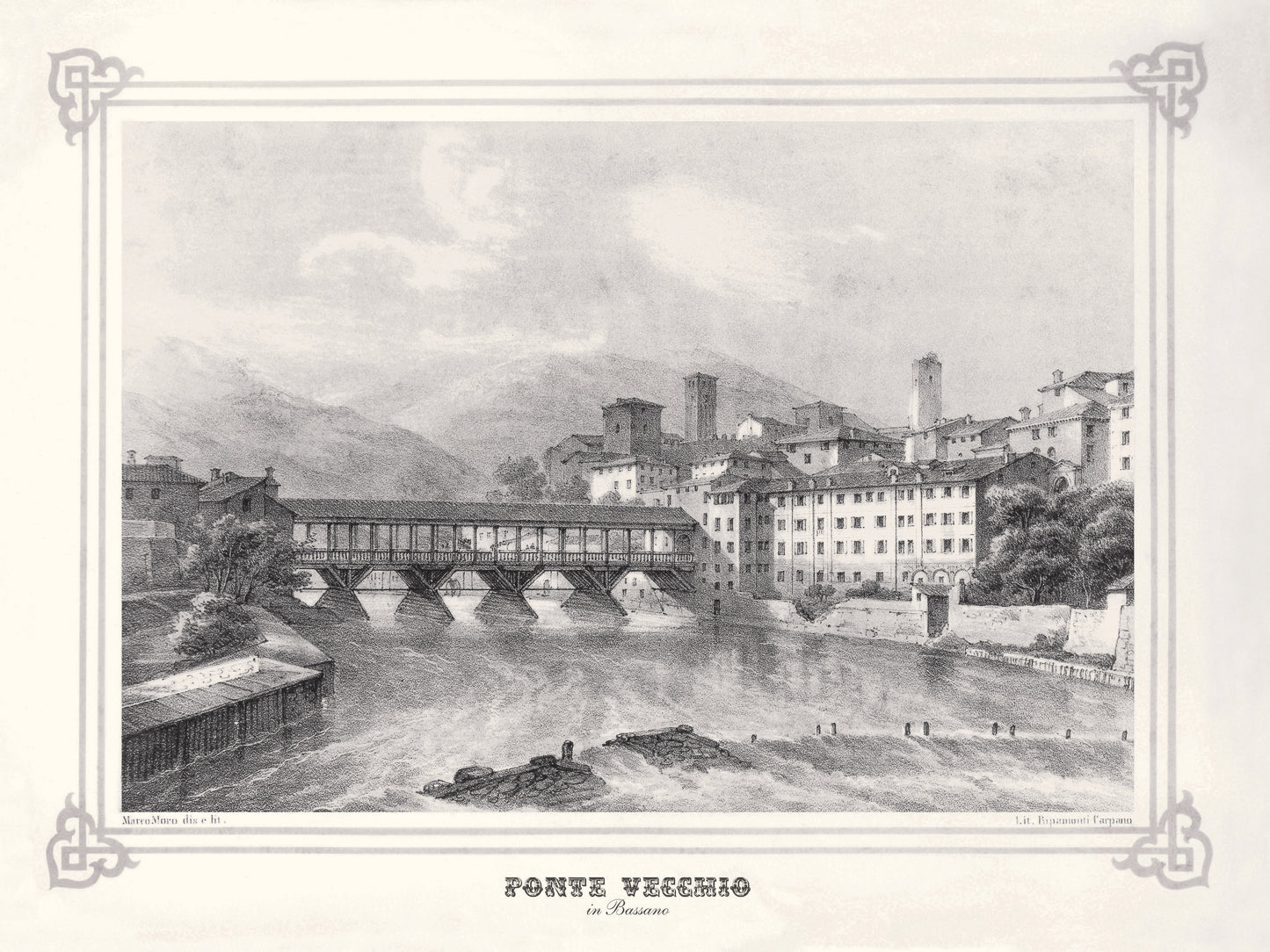 MORO - Veduta di Ponte Vecchio a Bassano